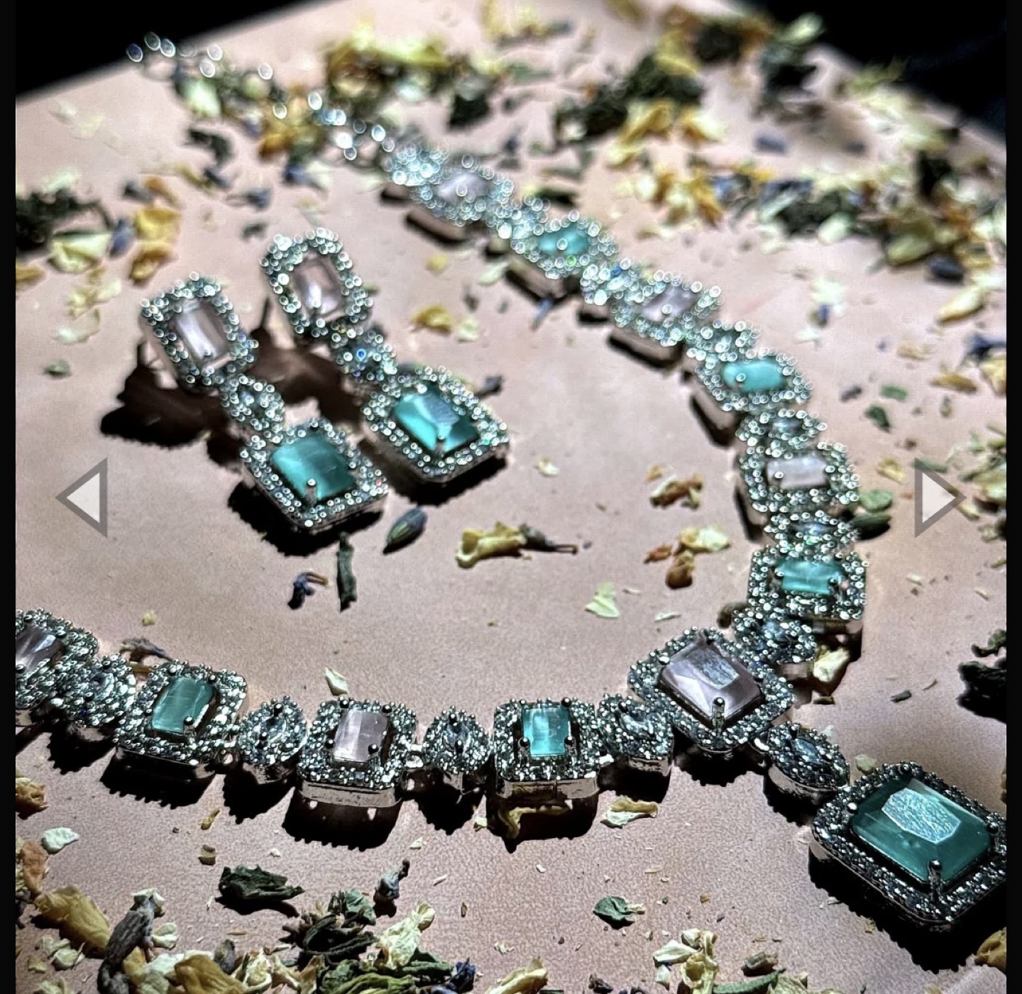 Turquoise and Rose Quartz Statement Necklace Set