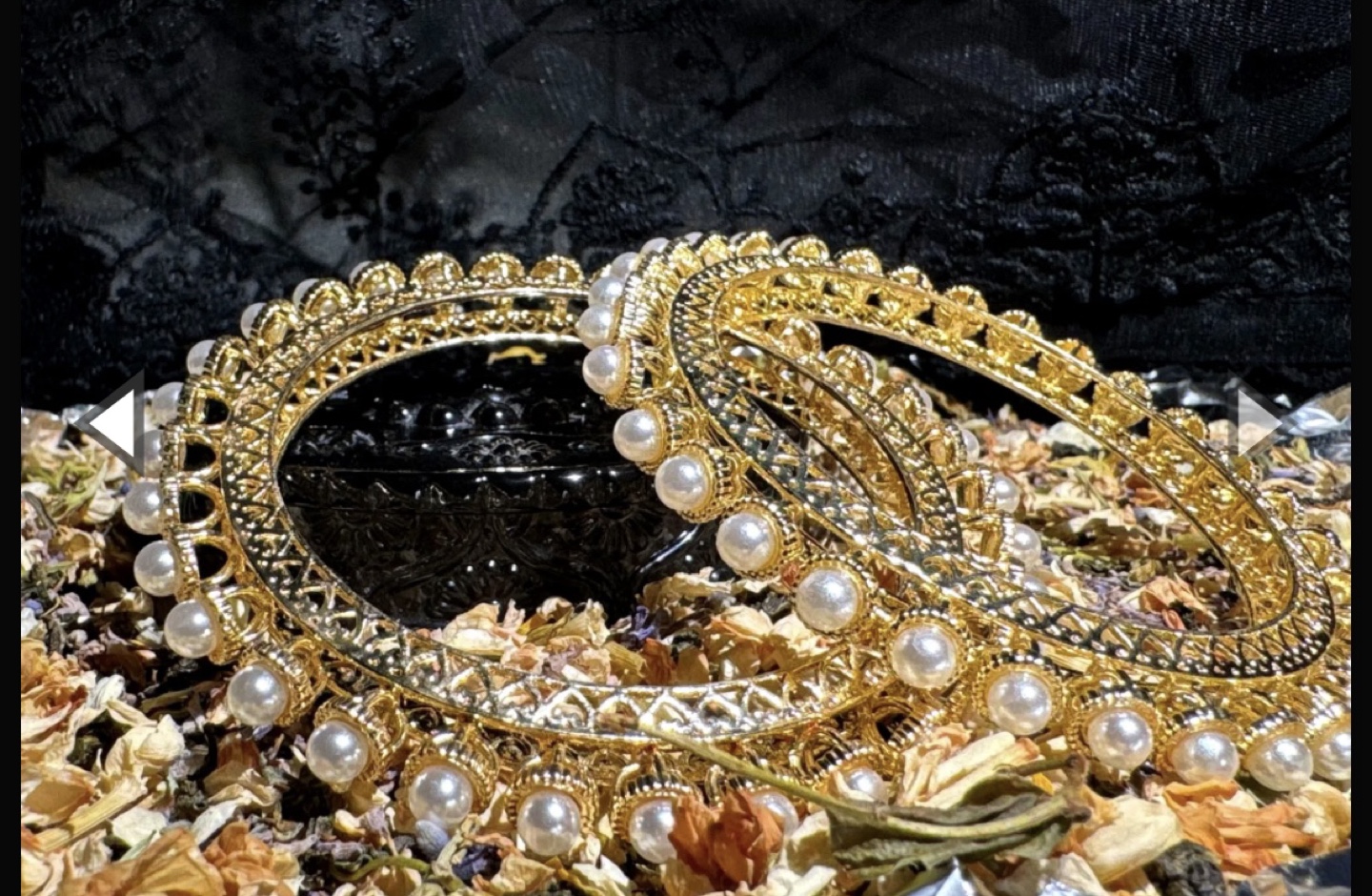 Gold Bangles with Pearls