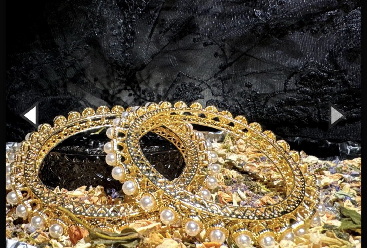 Gold Bangles with Pearls - photo 2
