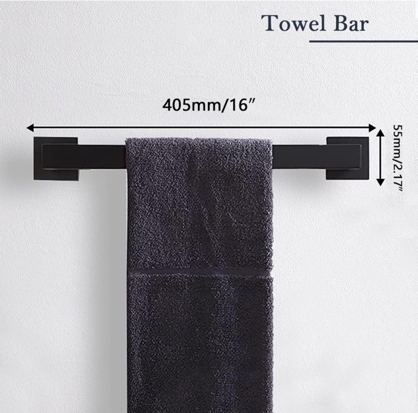 5-Pieces Matte Black Bathroom Hardware Accessories Set - New - photo 2