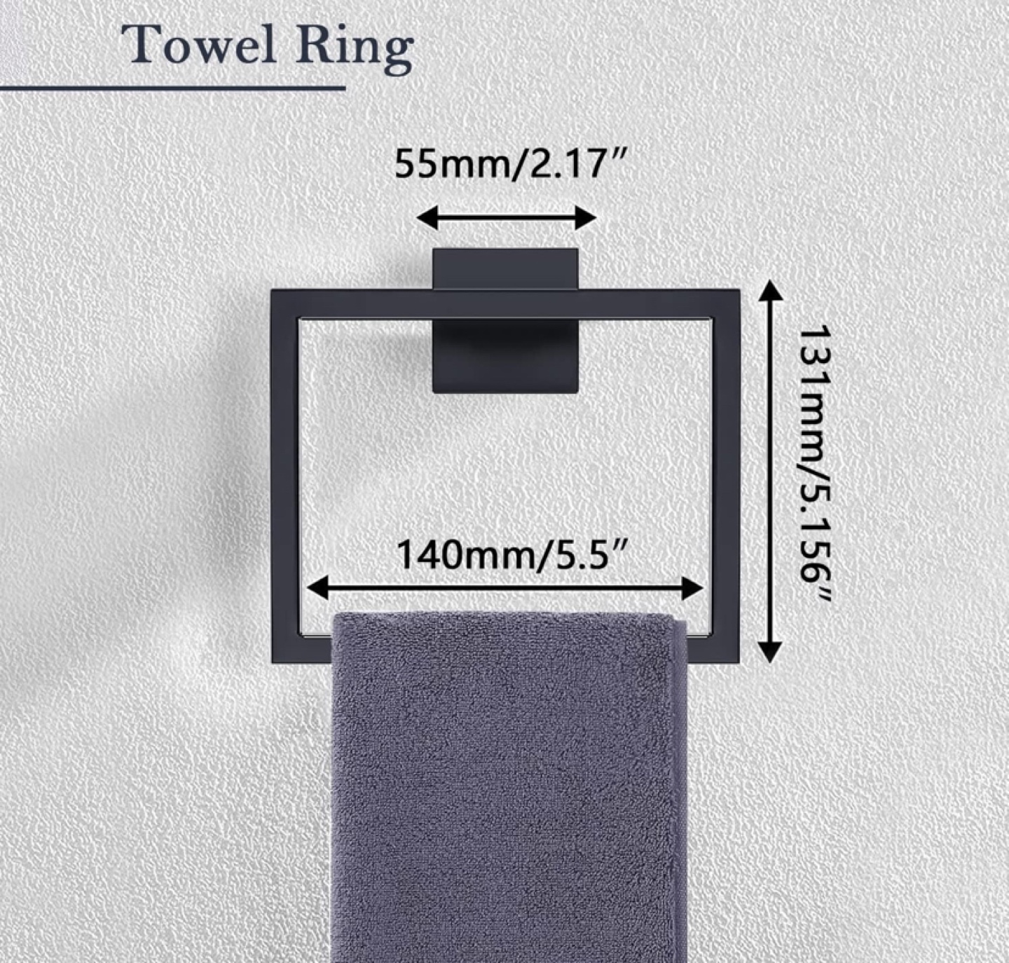 5-Pieces Matte Black Bathroom Hardware Accessories Set - New - photo 3