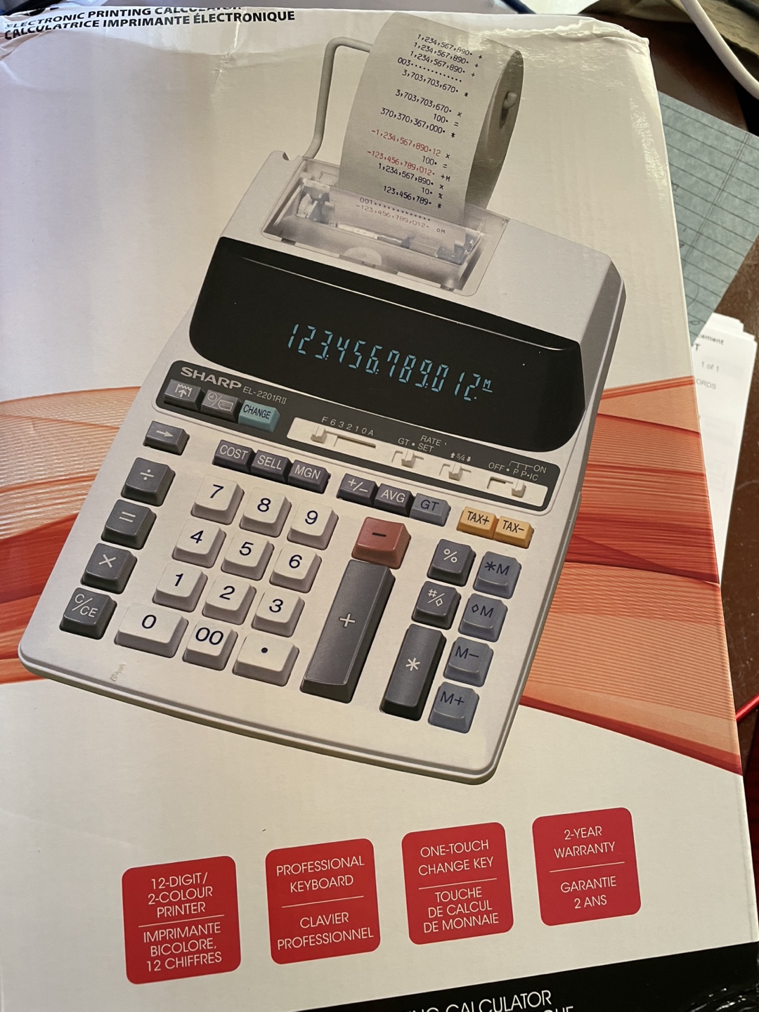 Sharp EL-2201RII 12-Digit Printing Calculator