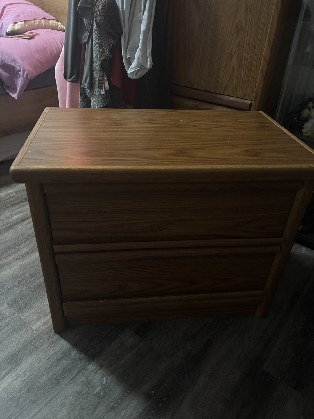 Two-Drawer Wooden Nightstand