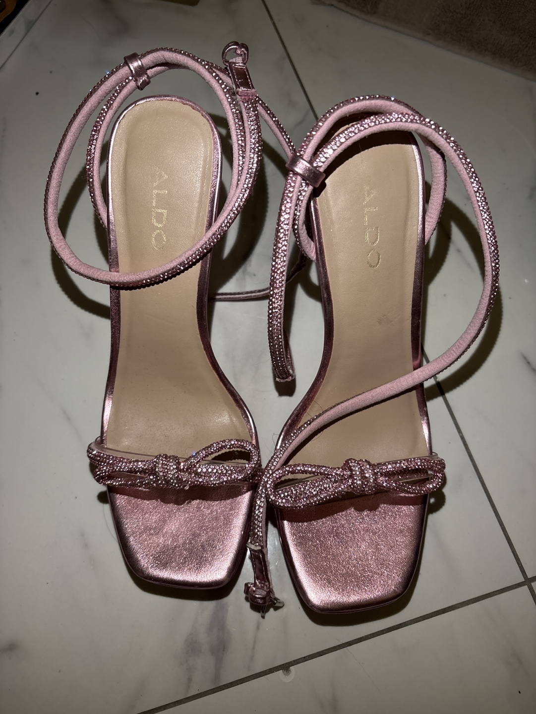Pink Aldo Rhinestone Heels, Size 6