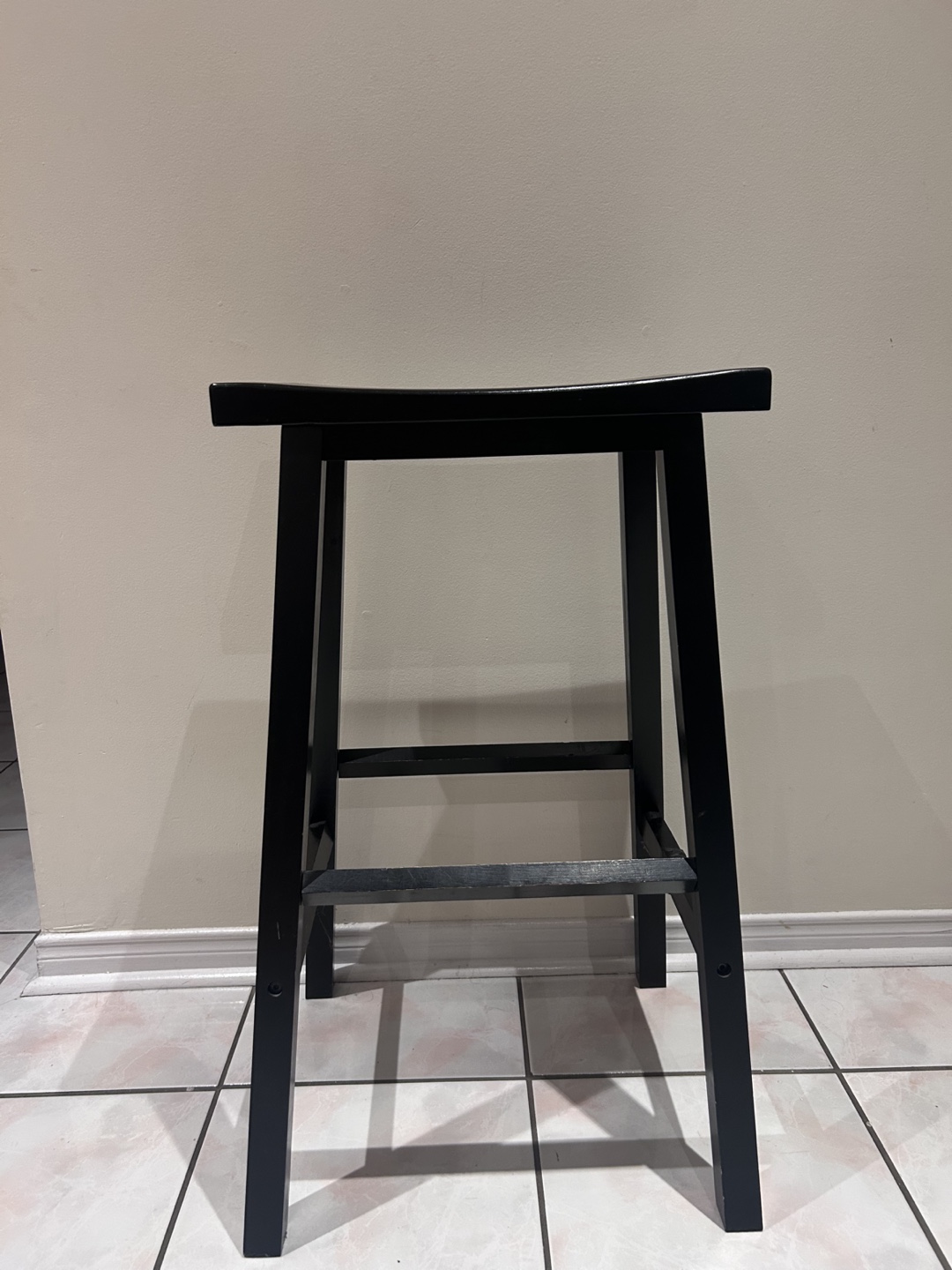 Black Wooden Bar Stool - photo 2