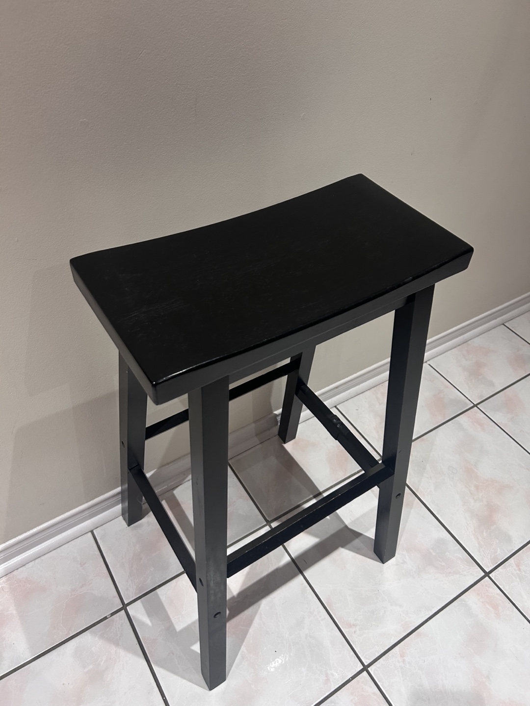 Black Wooden Bar Stool