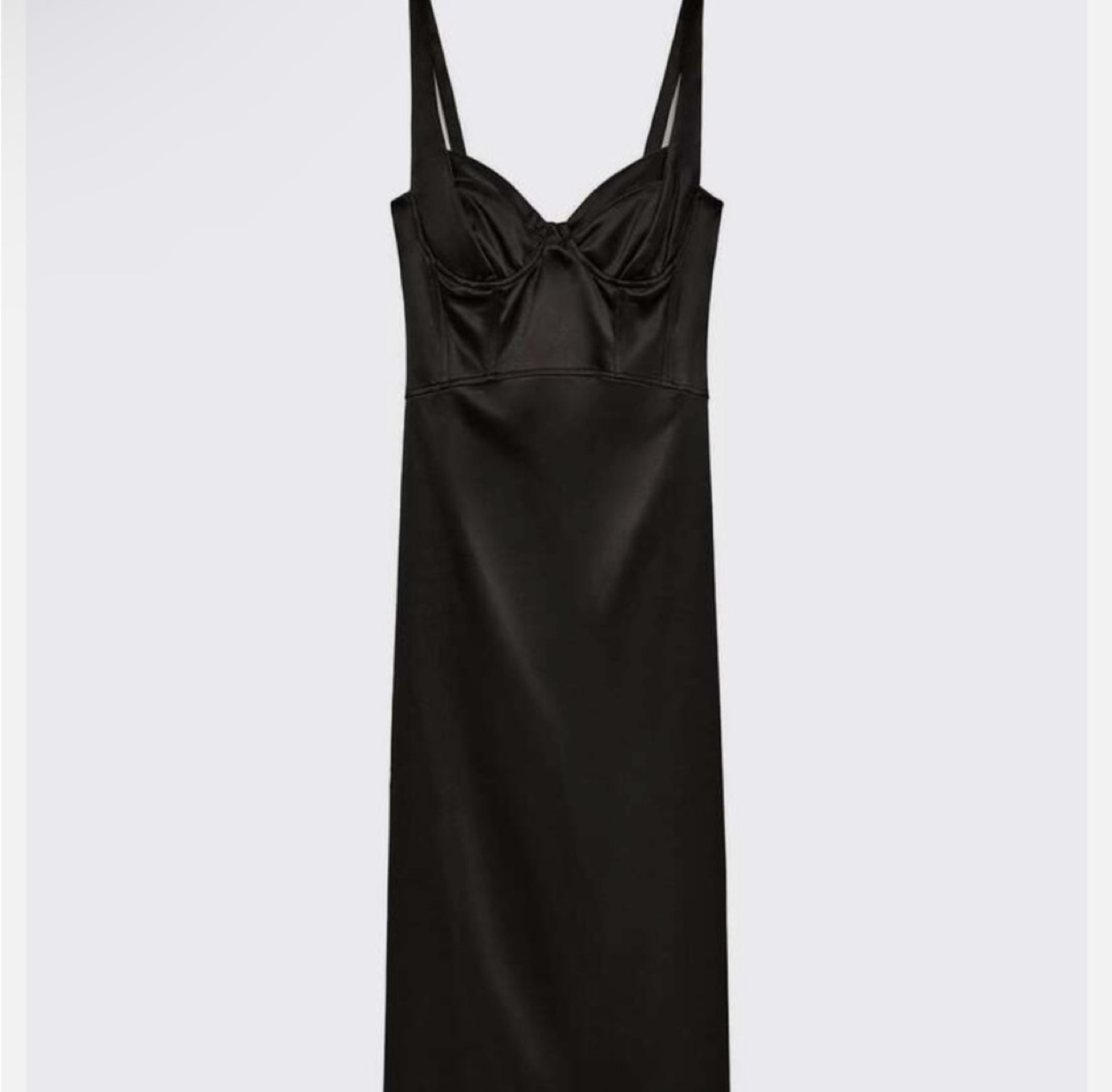 Zara Stunning Black Satin Midi Dress XS - photo 3