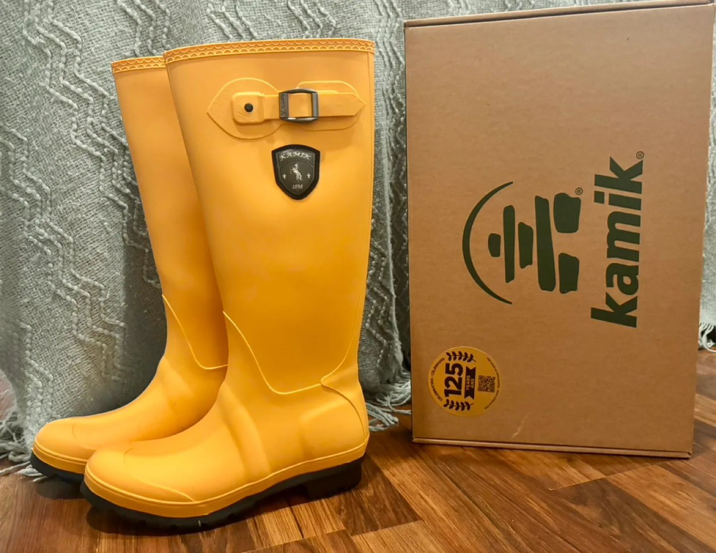 Kamik (Jennifer) Women’s Yellow Rain Boots (NEVER WORN) image indicator(10)
