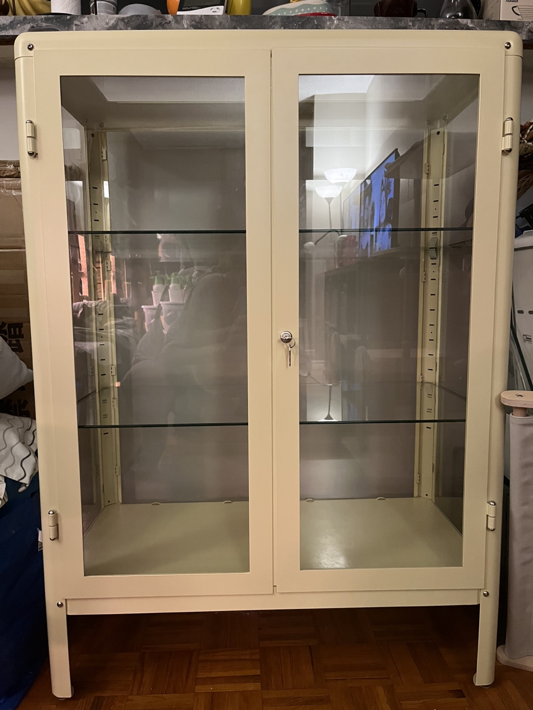 Vintage Metal Glass-Door Display Cabinet - photo 2