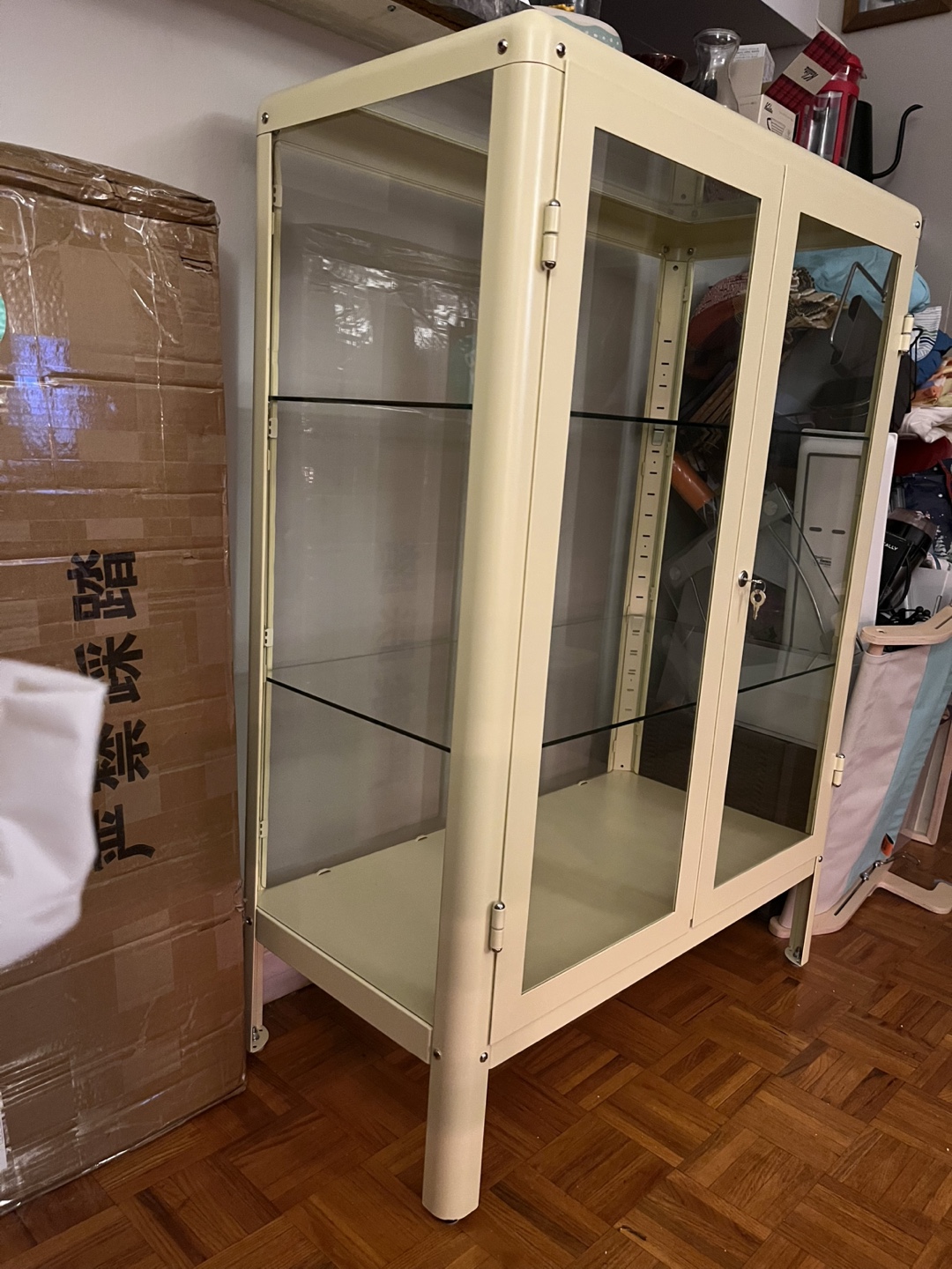 Vintage Metal Glass-Door Display Cabinet - photo 3