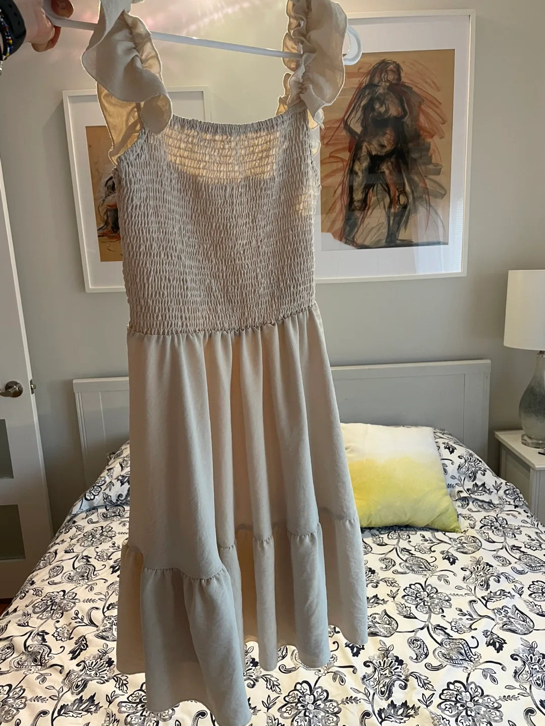 SHEIN Beige Mini Dress Size Large image indicator(2)