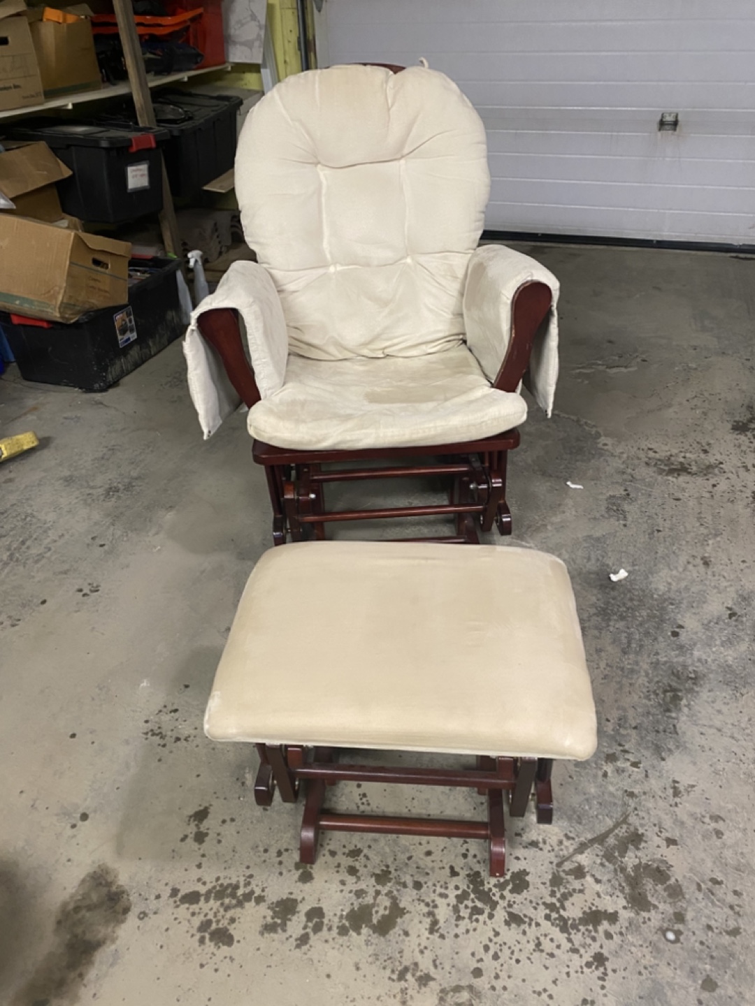 Glider Rocker Recliner with Ottoman