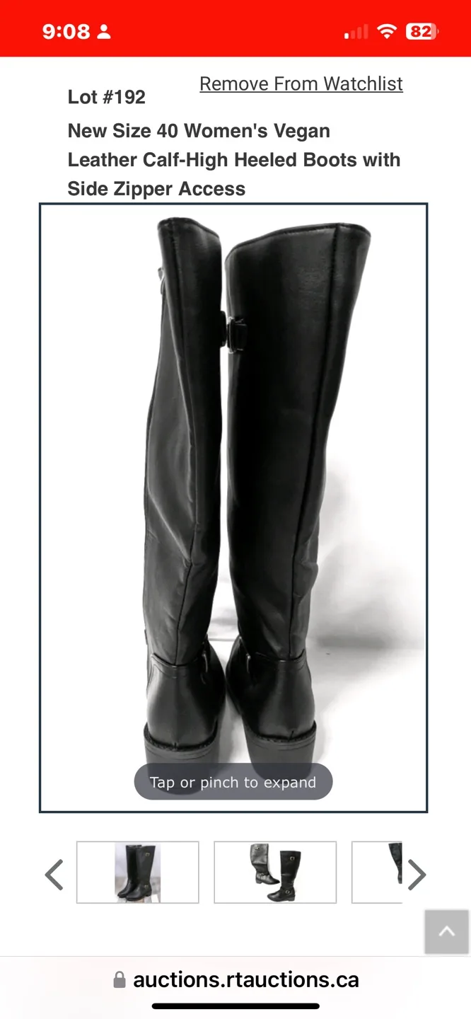 Women's Vegan Leather Calf-High Heeled Boots image indicator(5)