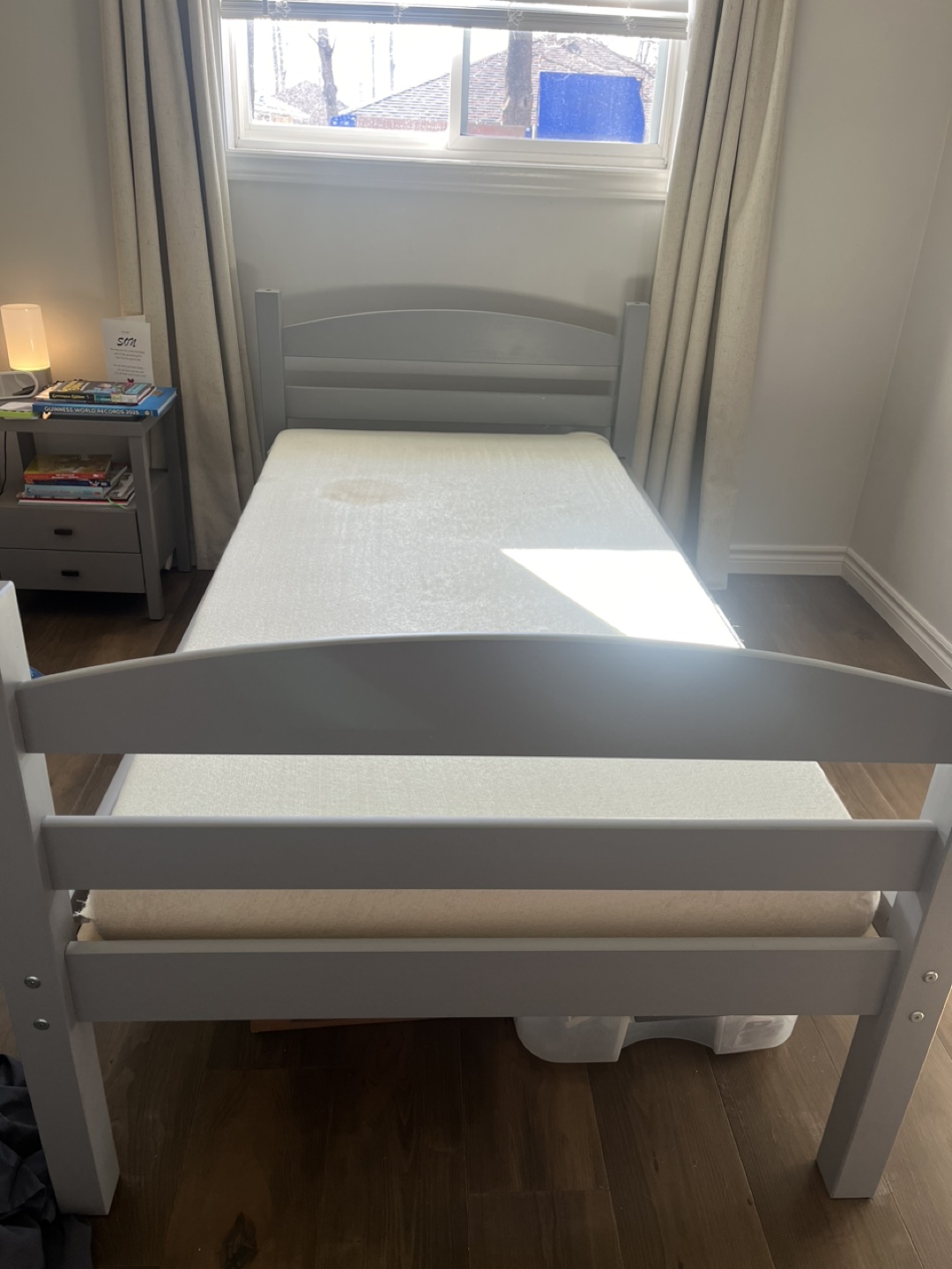 Twin bed frame with mattress