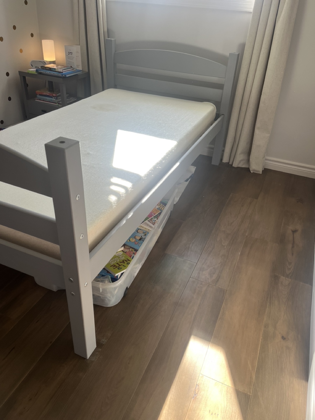 Twin bed frame with mattress - photo 2