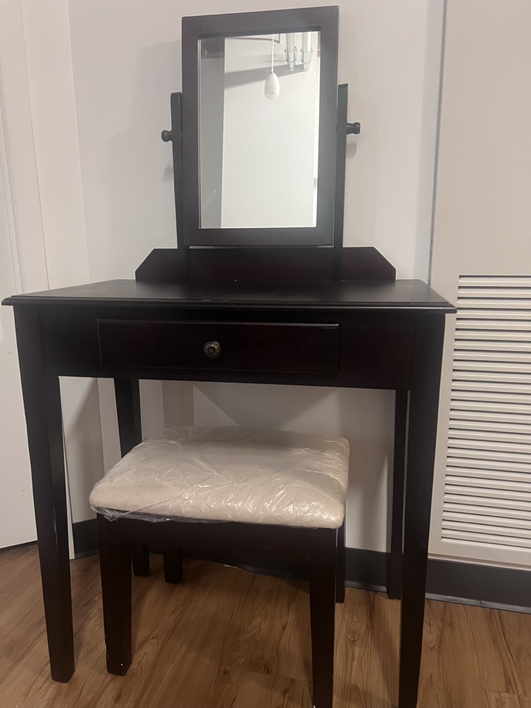 Vanity Set with Mirror and Stool