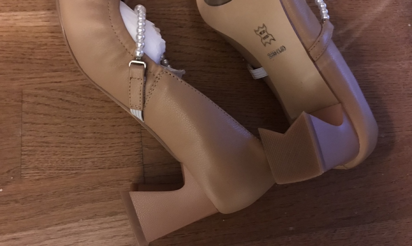 Tan Pearl Detail Heels - photo 2