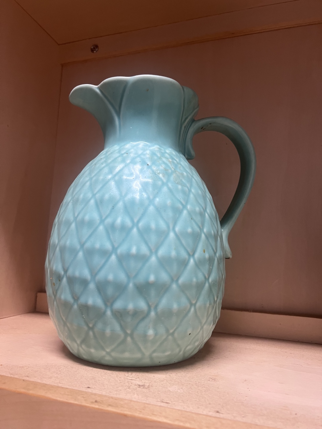 Vintage Light Blue Pineapple Pitcher