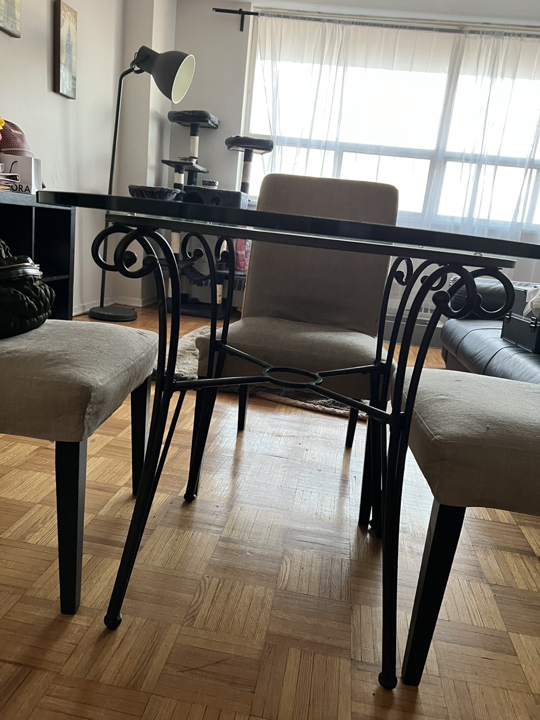 Glass-top dining table set - photo 3
