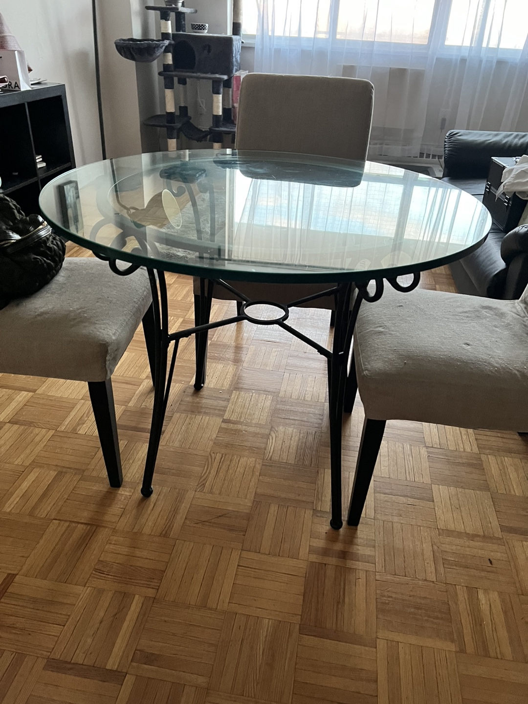 Glass-top dining table set - photo 2