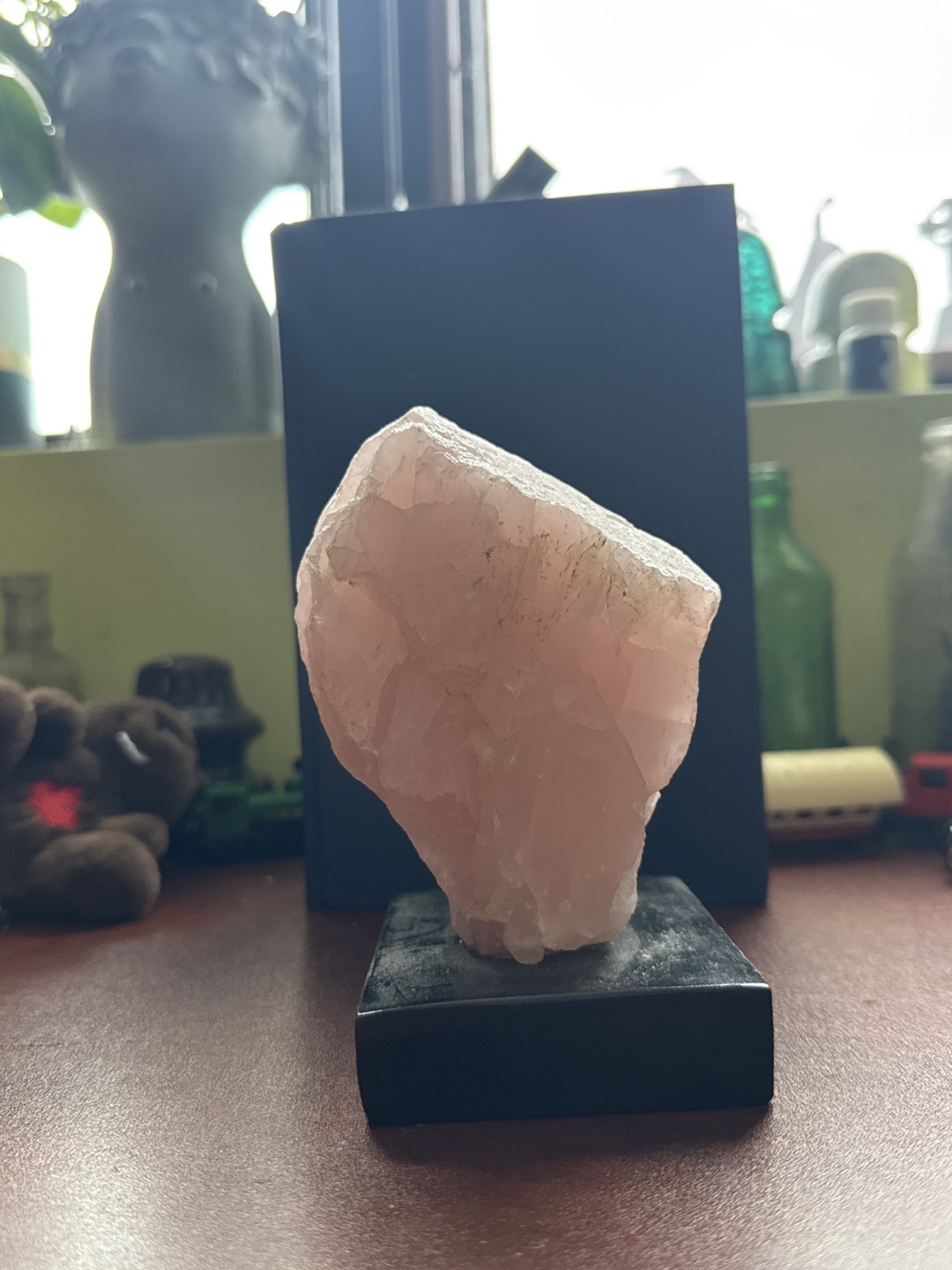Rose Quartz Specimen on Stand