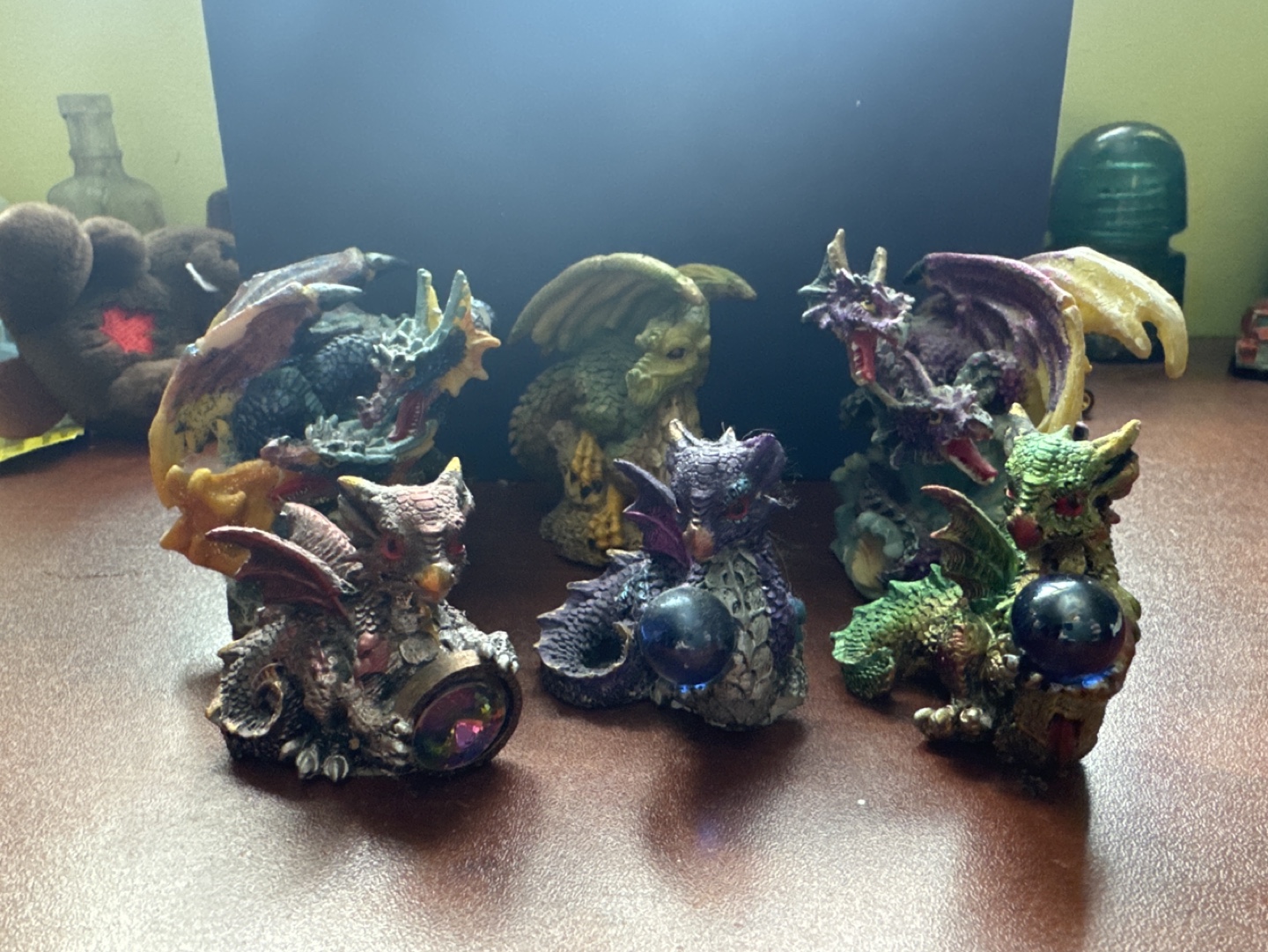 Six Fantasy Dragon Figurines