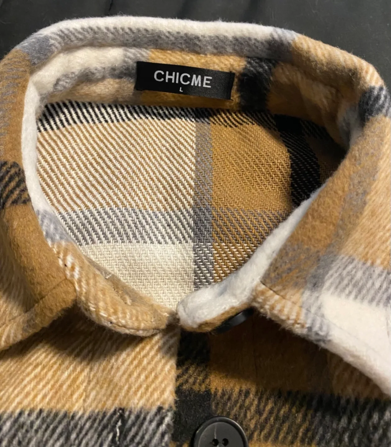 Chicme Women's Oversized Flannel Shirt Jacket - Size Large image indicator(2)