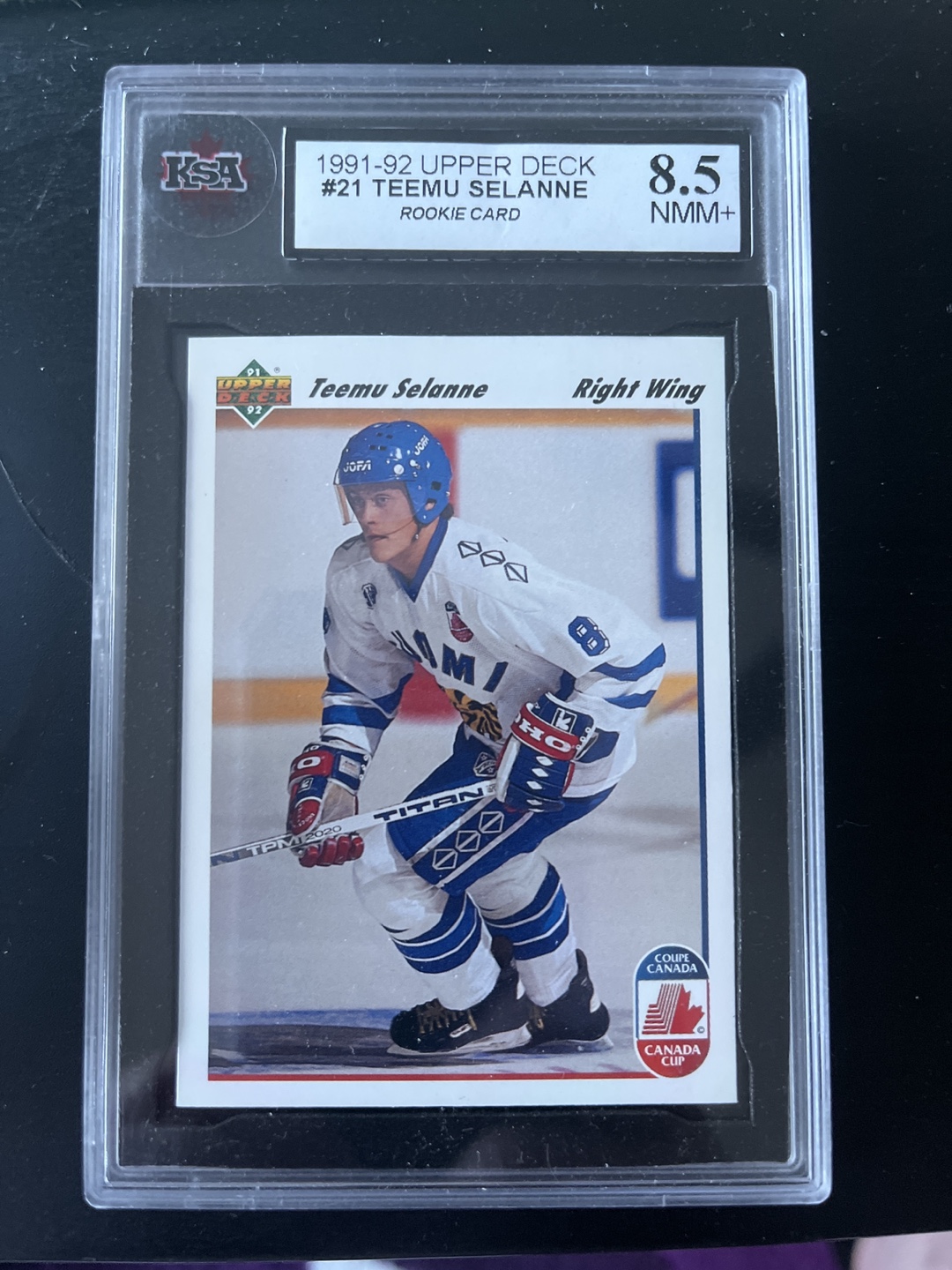 1991-92 Upper Deck Teemu Selänne Rookie Card #21 - Graded 8.5
