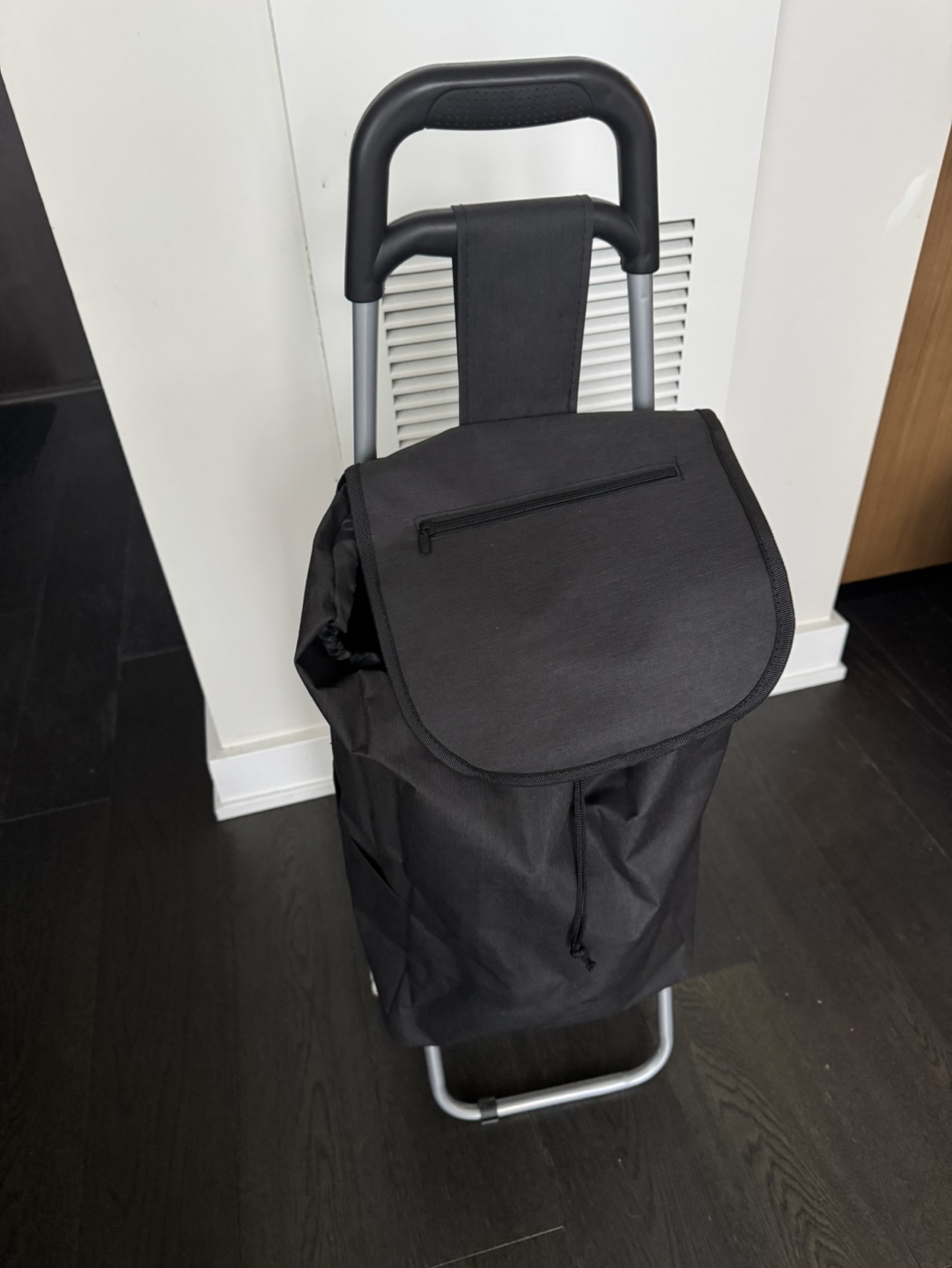 Black Shopping Cart with Wheels