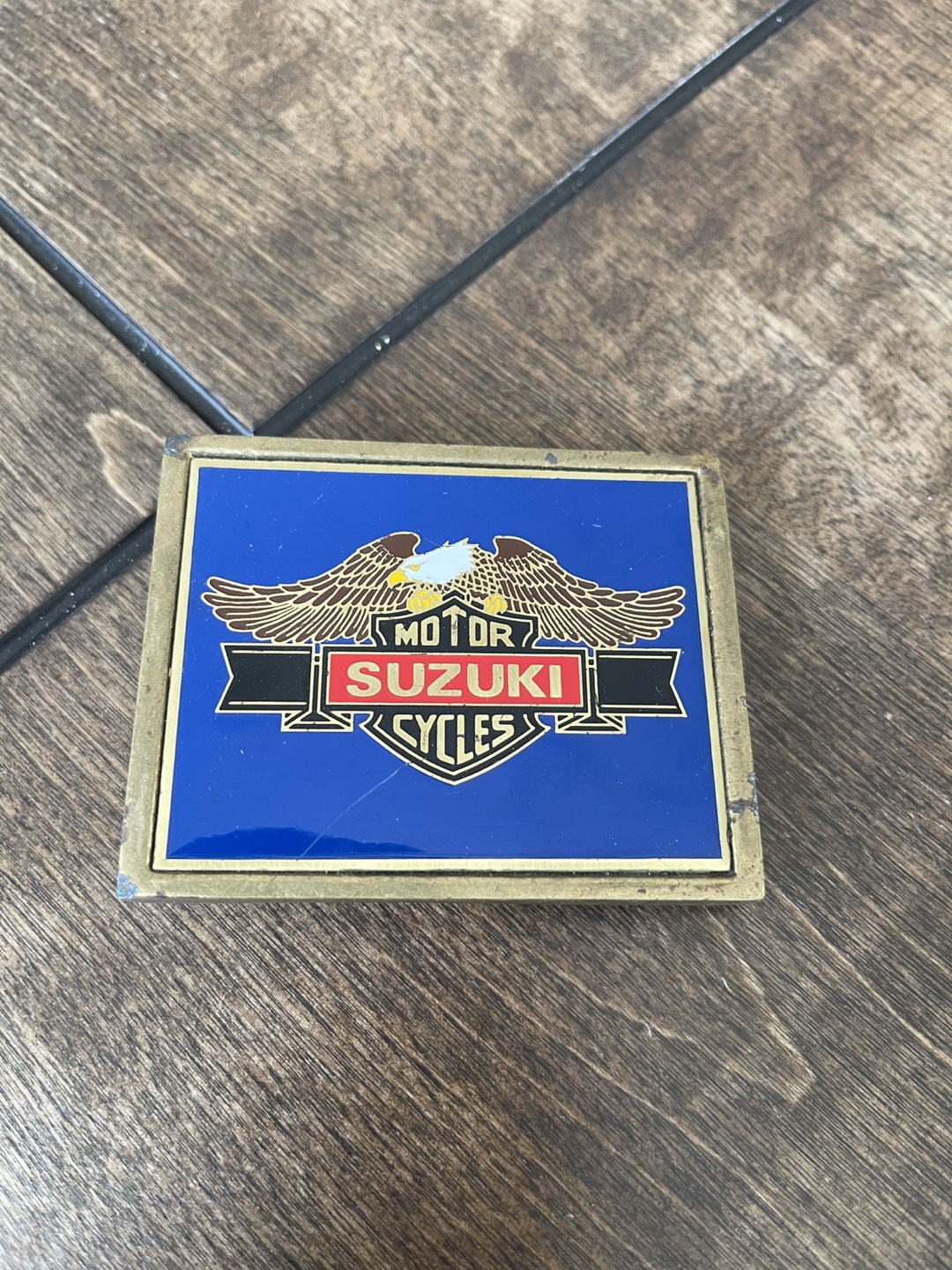 Vintage Suzuki Cycles Belt Buckle