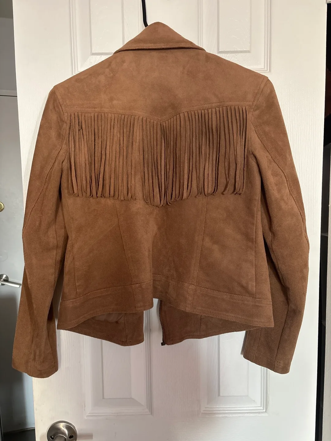 Hollister Brown Suede Fringe Jacket - Size Small image indicator(2)