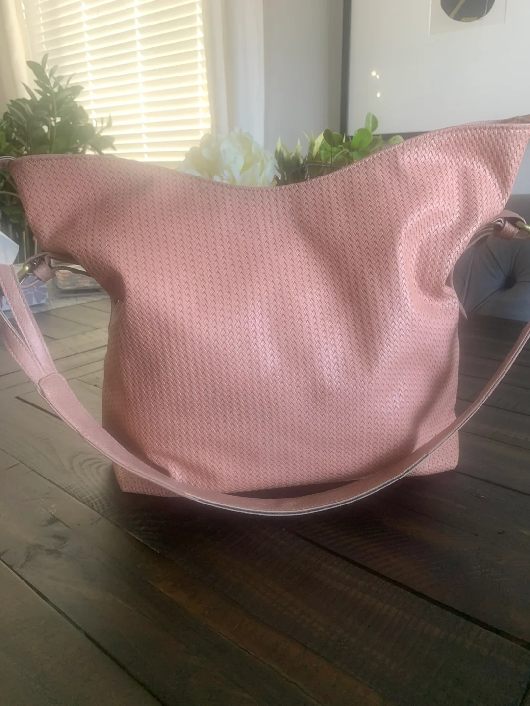 Anthropology Pink Woven Shoulder Bag thumbnail