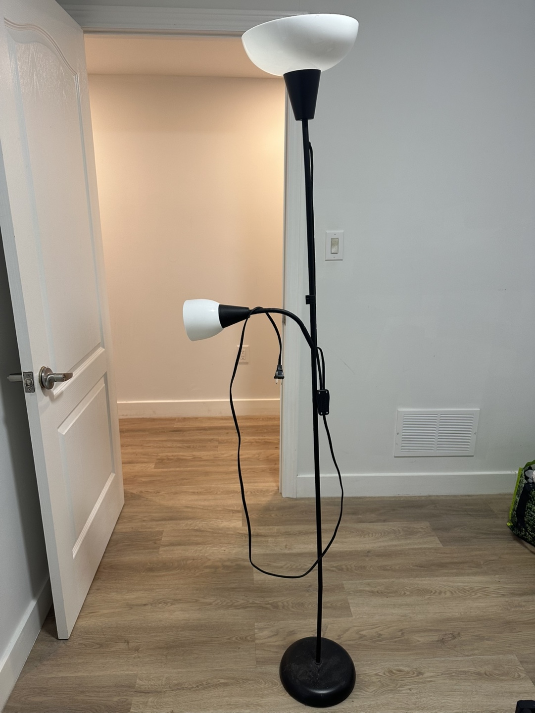 Black Floor Lamp with Reading Light