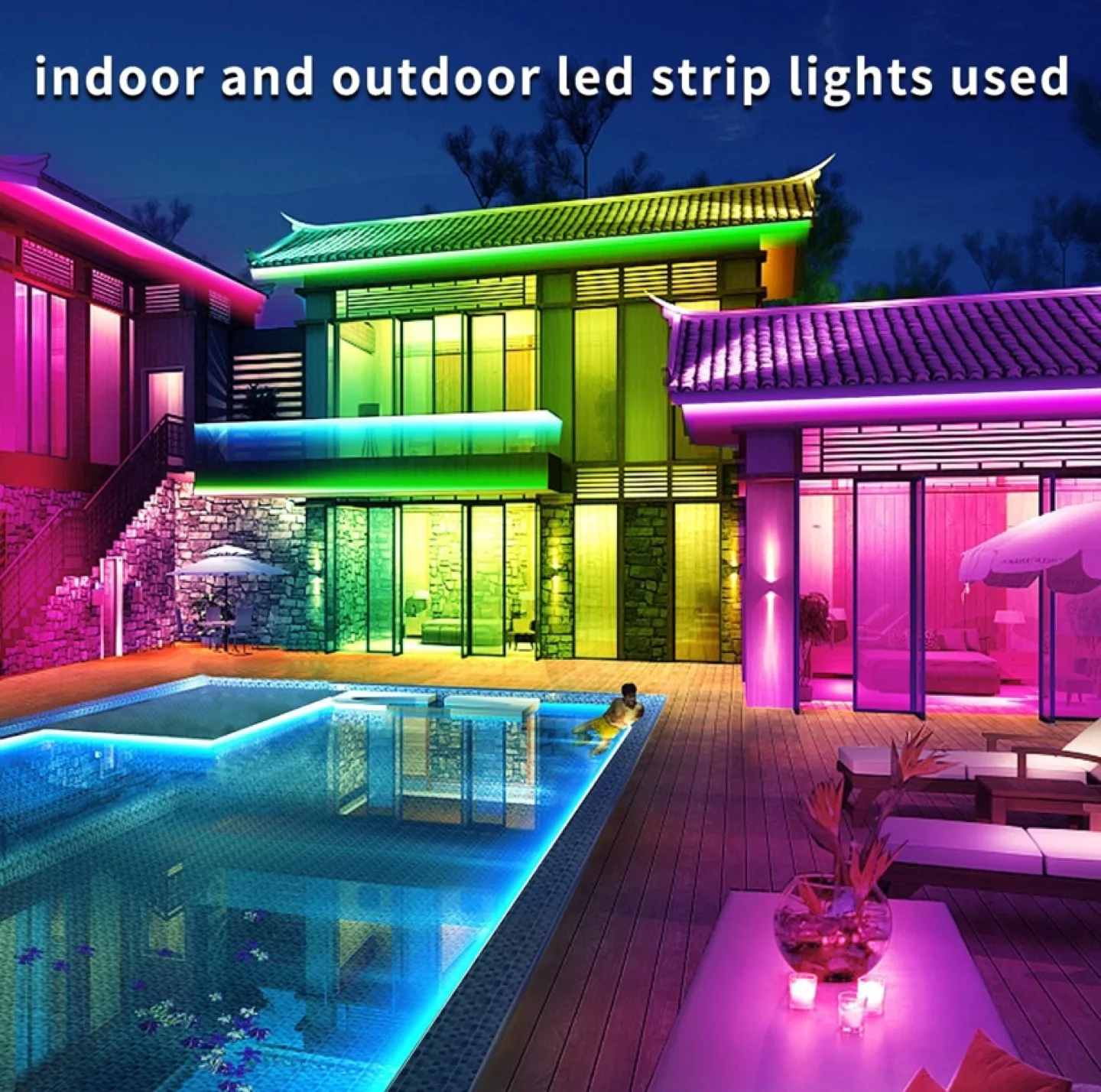 300ft Waterproof LED Strip Lights with Remote & App Control image indicator(5)