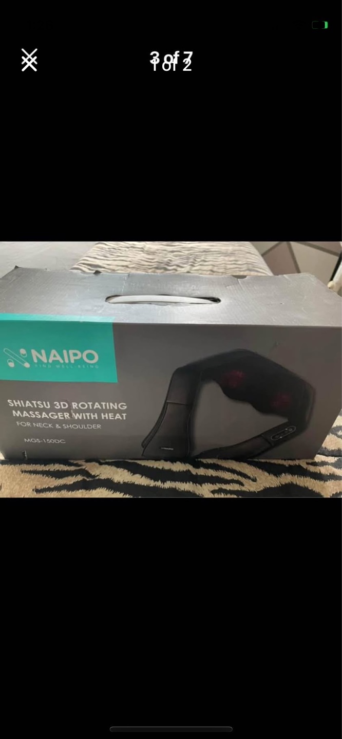 Naipo Shiatsu 3D Rotating Massager with Heat for Neck & Shoulder