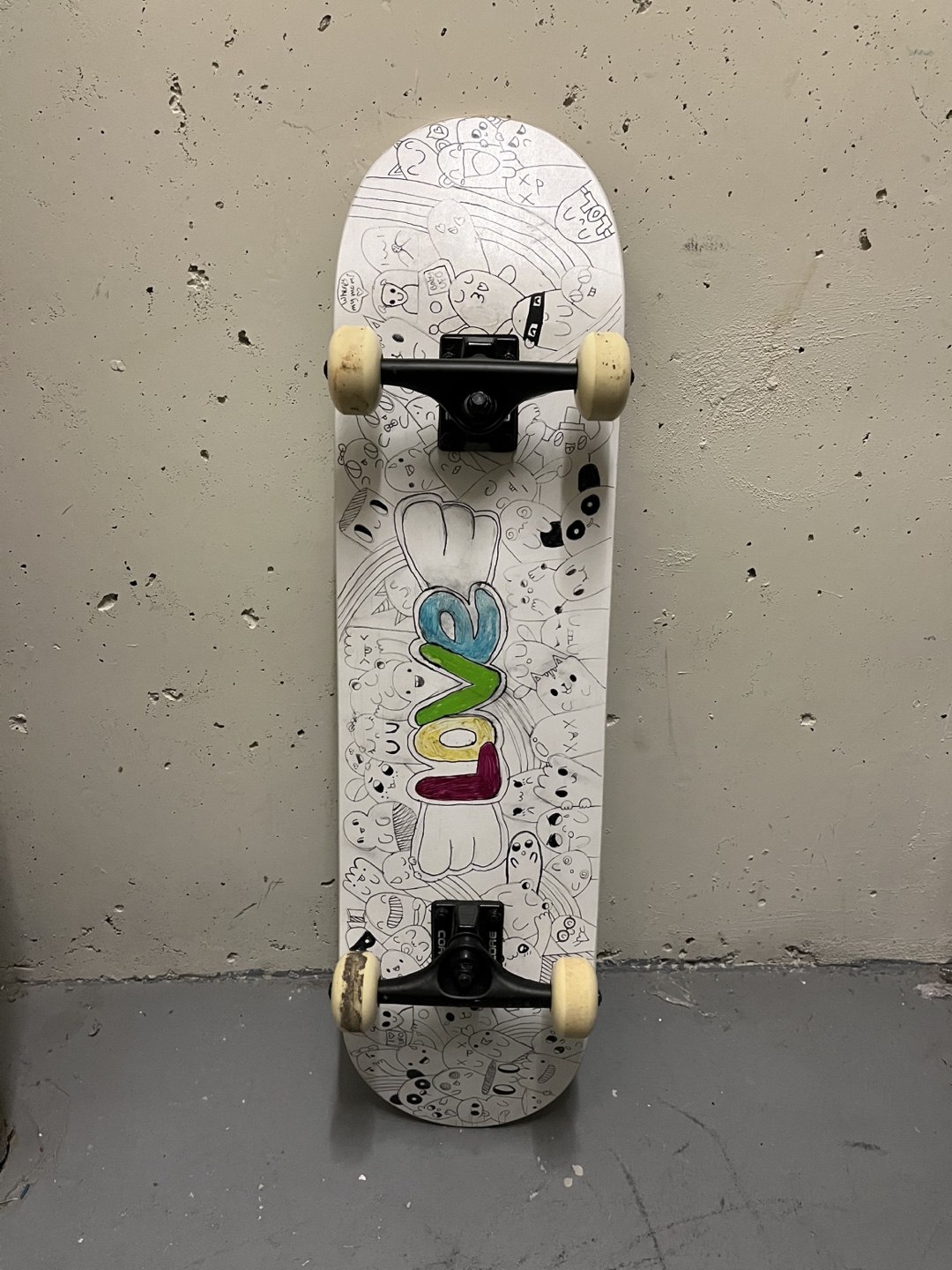 Custom Designed Skateboard - Doodle Art