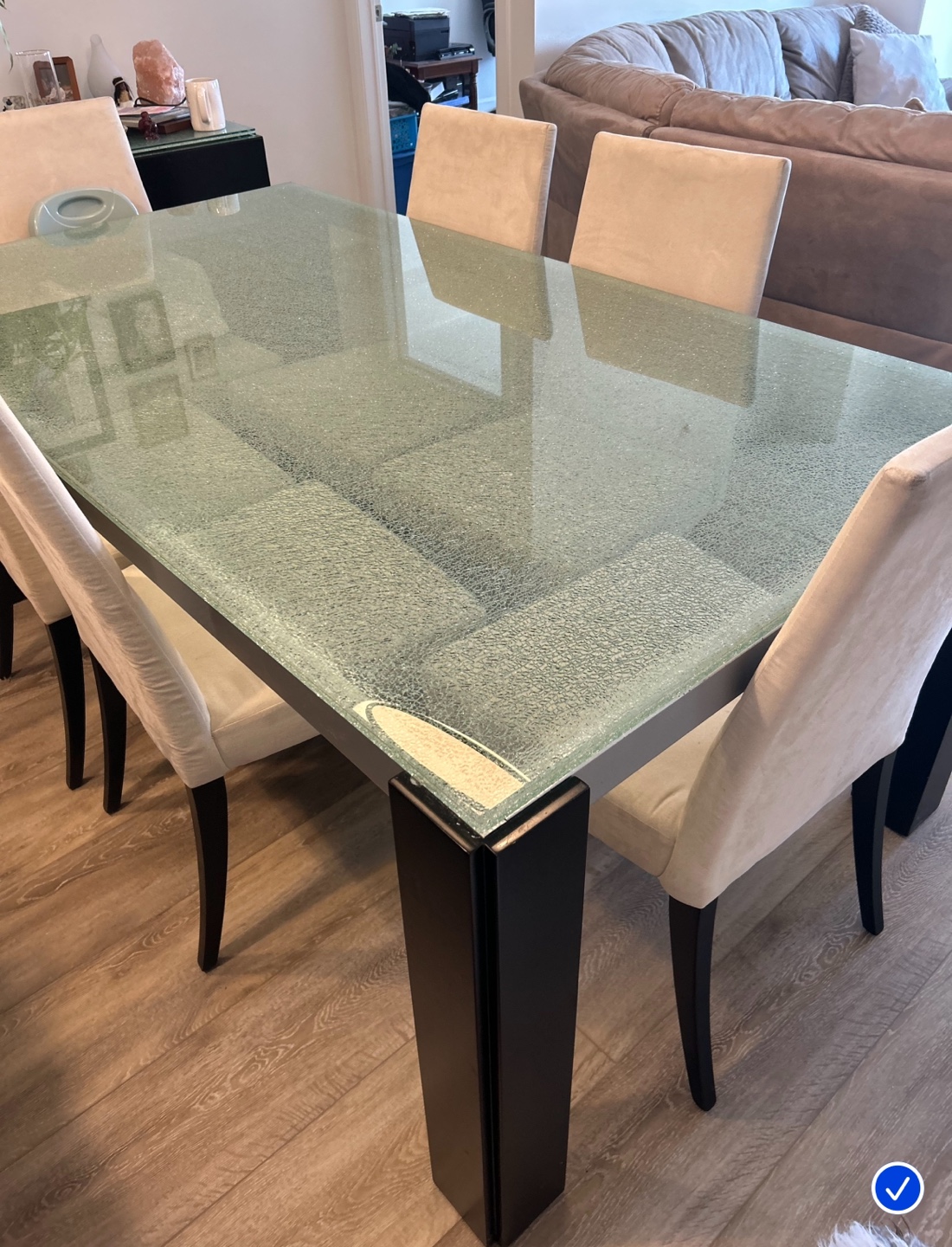 Glass Dining Table with 6 chairs