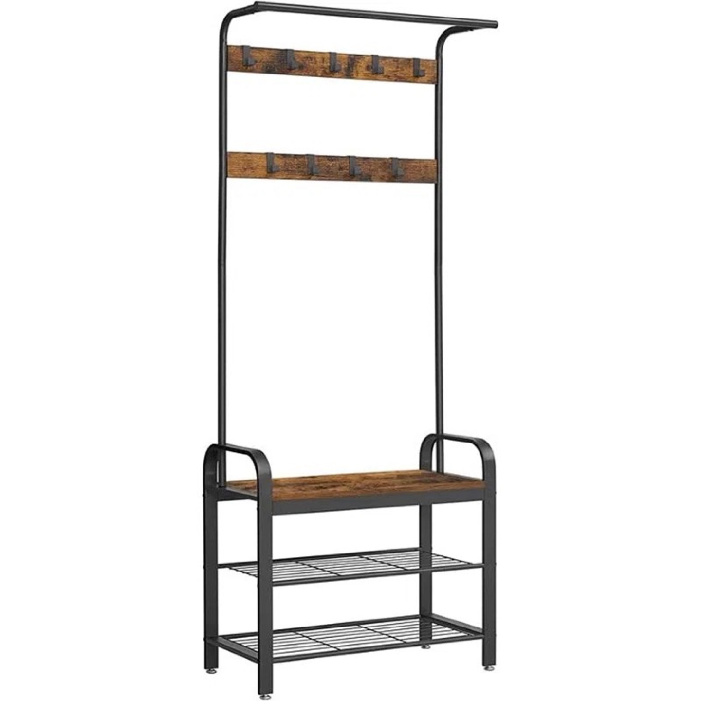 Industrial Style coat Rack with Shoe storage