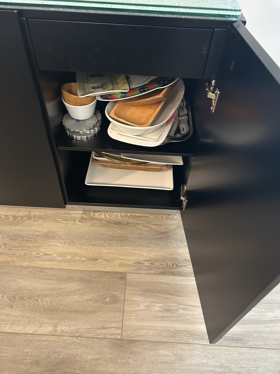 Black Cabinet with Glass Top - photo 3