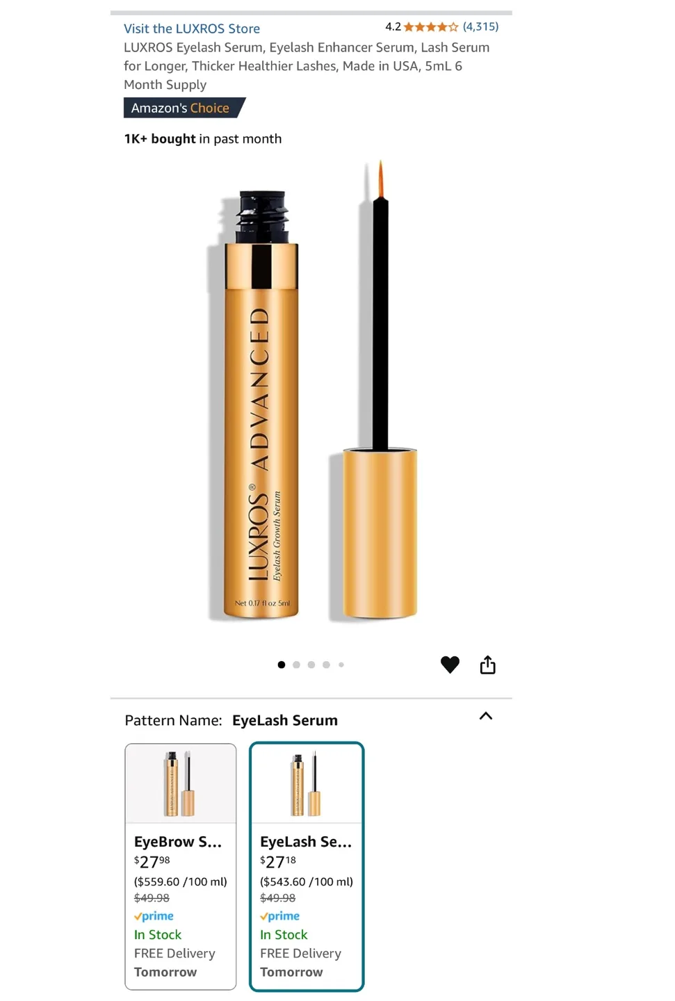 Luxros Advanced Eyelash Enhancing Serum image indicator(2)