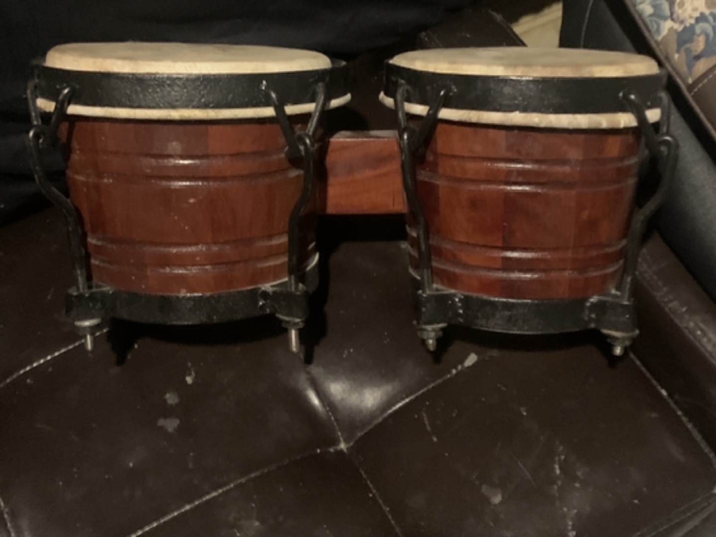 Pair of Wooden Bongo Drums - photo 2