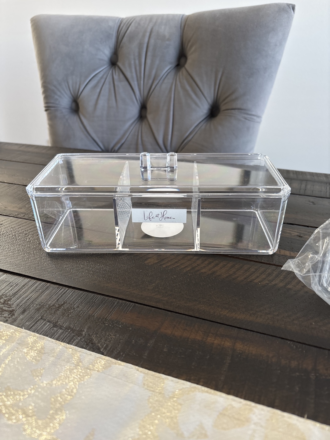 Clear Acrylic Organizer with 3 Compartments