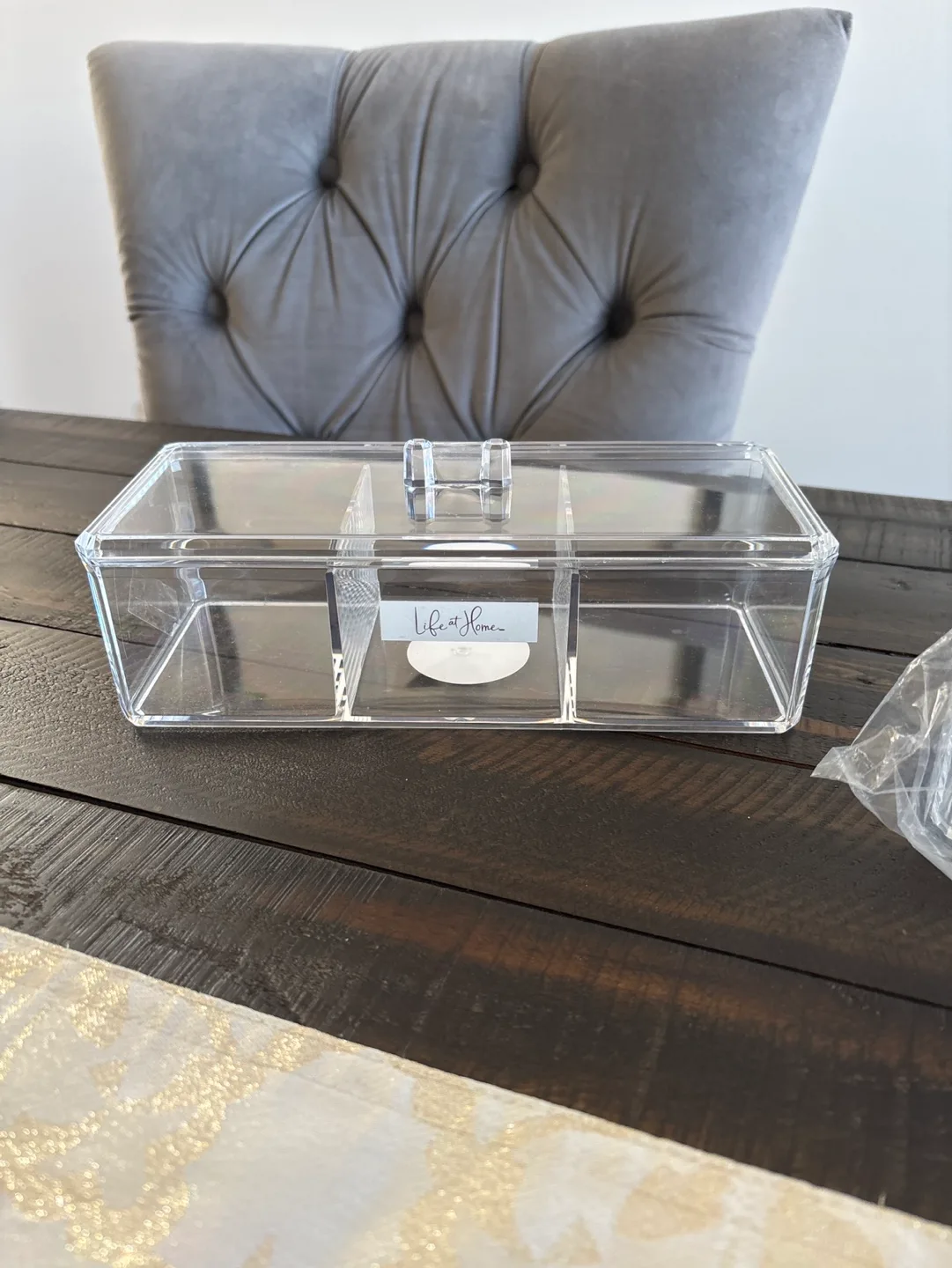 Clear Acrylic Organizer with 3 Compartments thumbnail