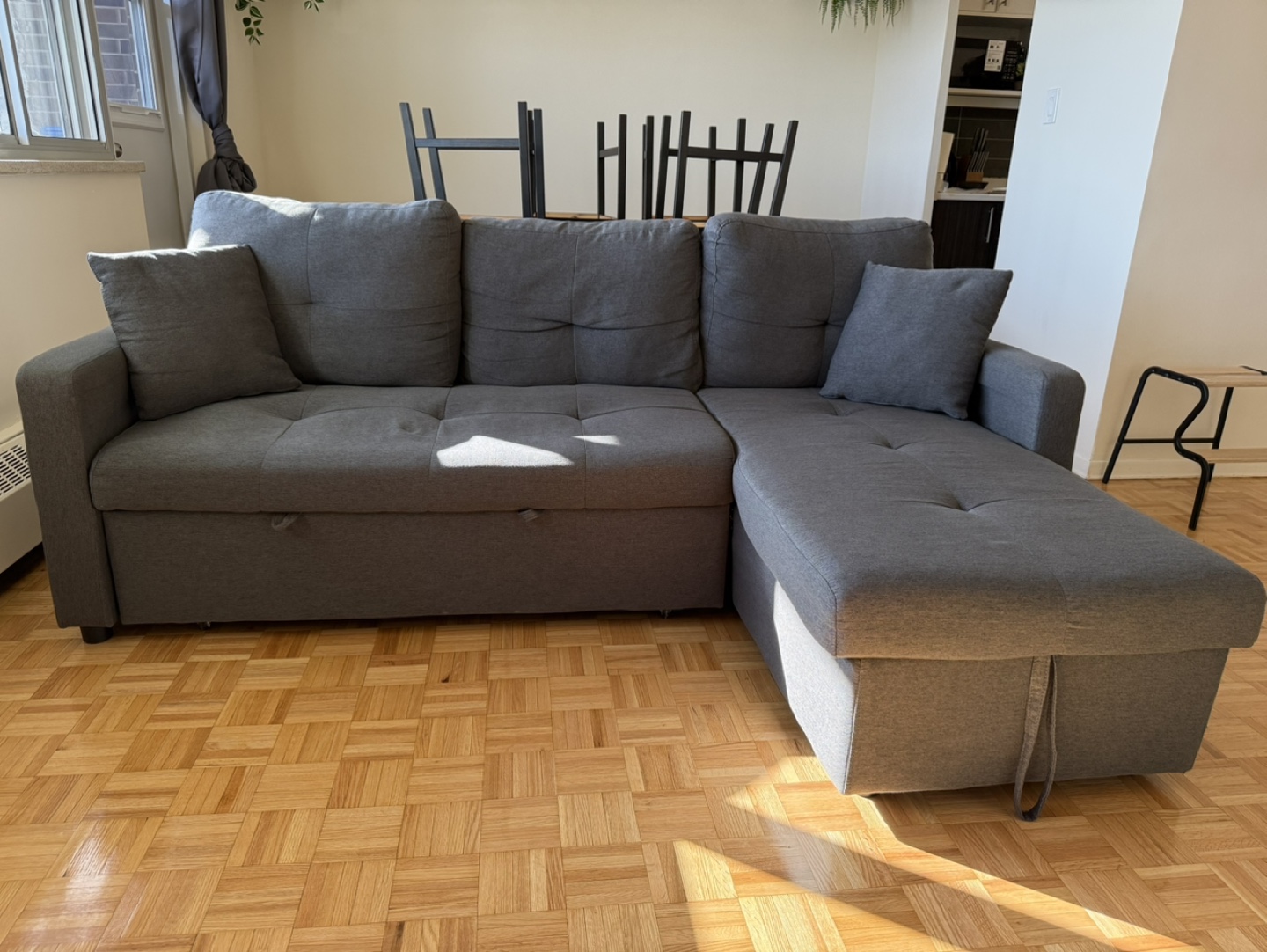 Grey Sectional Sofa Bed - photo 3