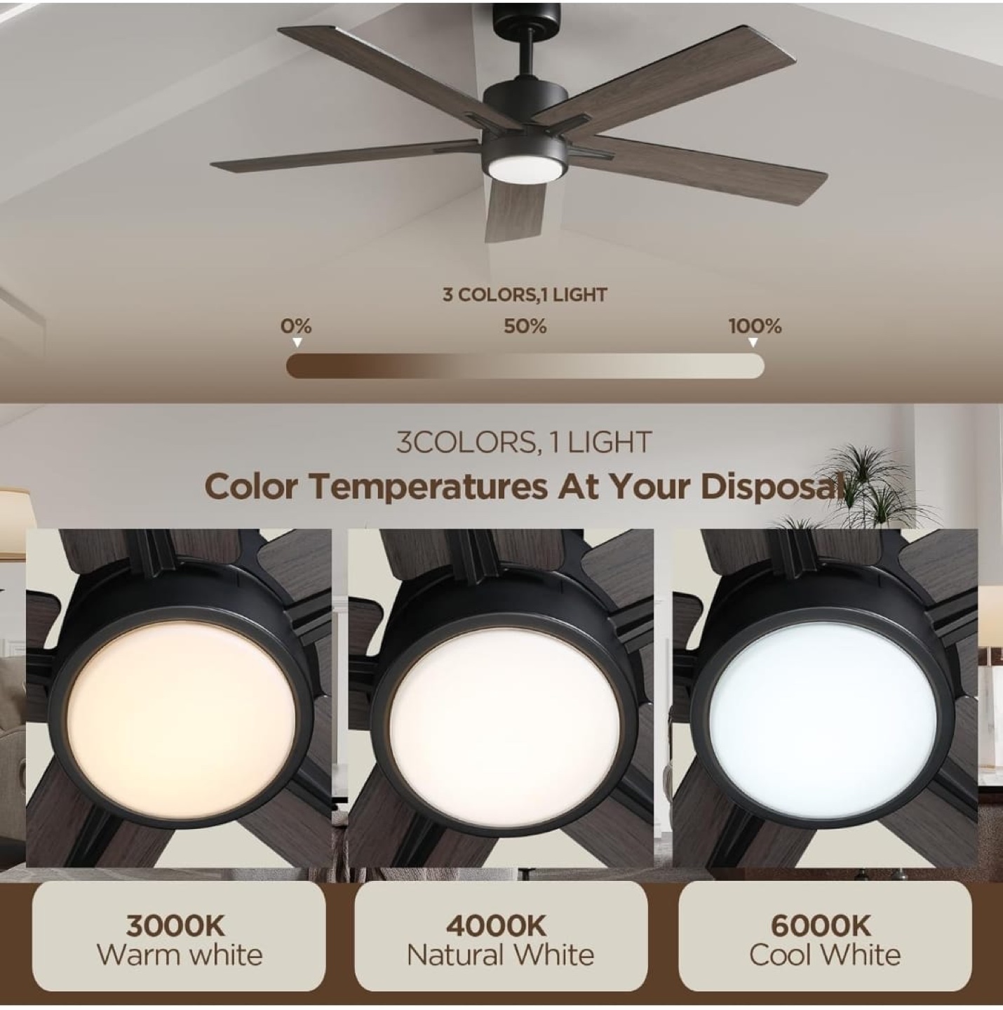 52 Inch Modern LED Ceiling Fan with Light and Remote - photo 5