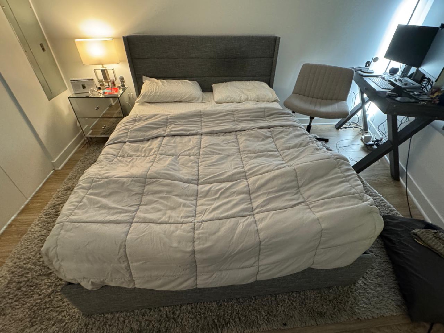 Queen Upholstered Storage Bed Frame - Gray