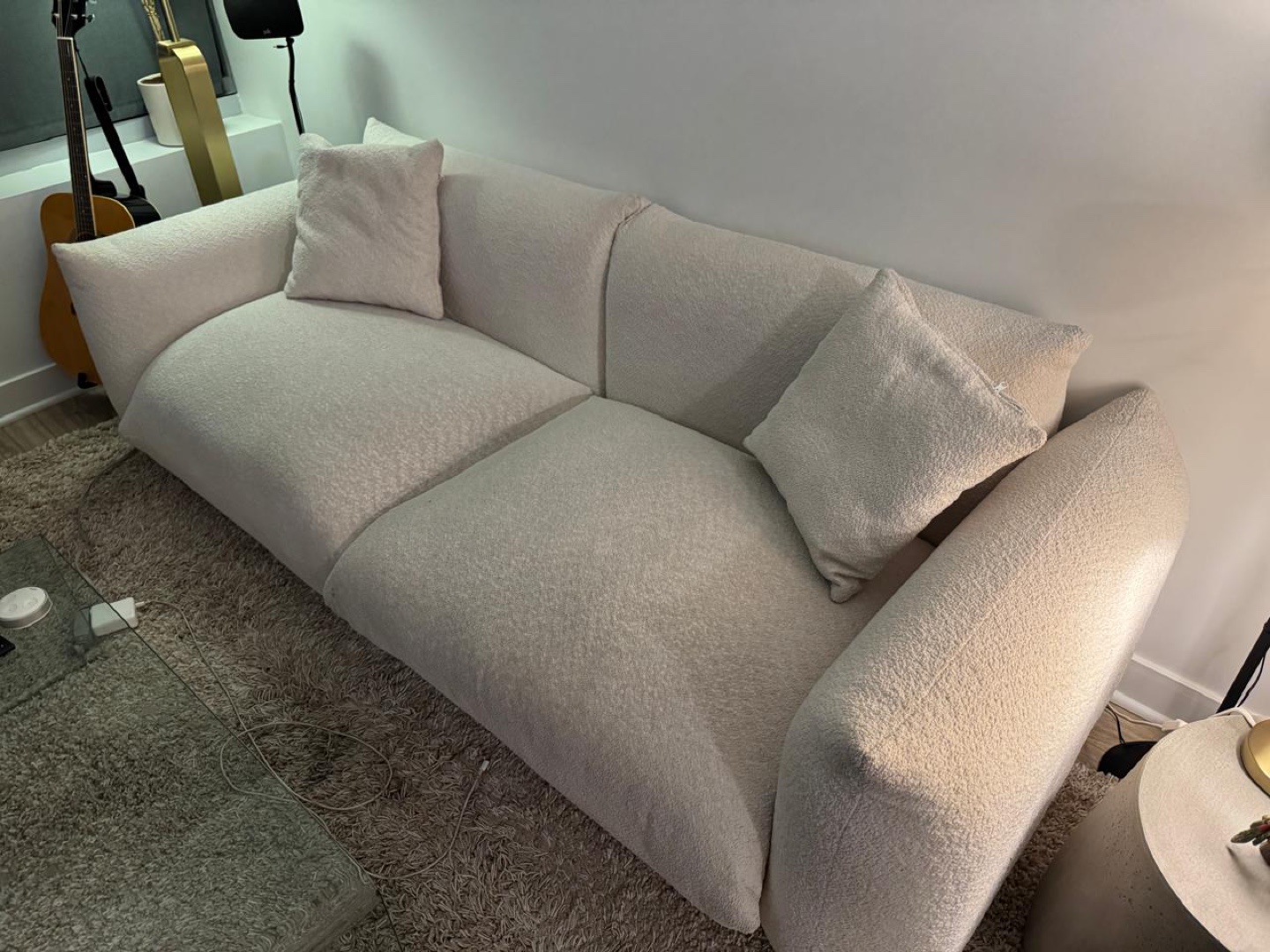 Latitude Run Atis 90in 3 Seater Sofa - Off White - photo 2