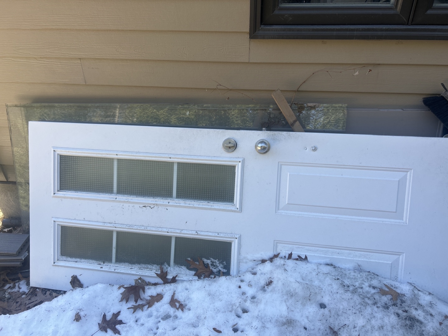 White Exterior Door with Glass Panels #freecycle