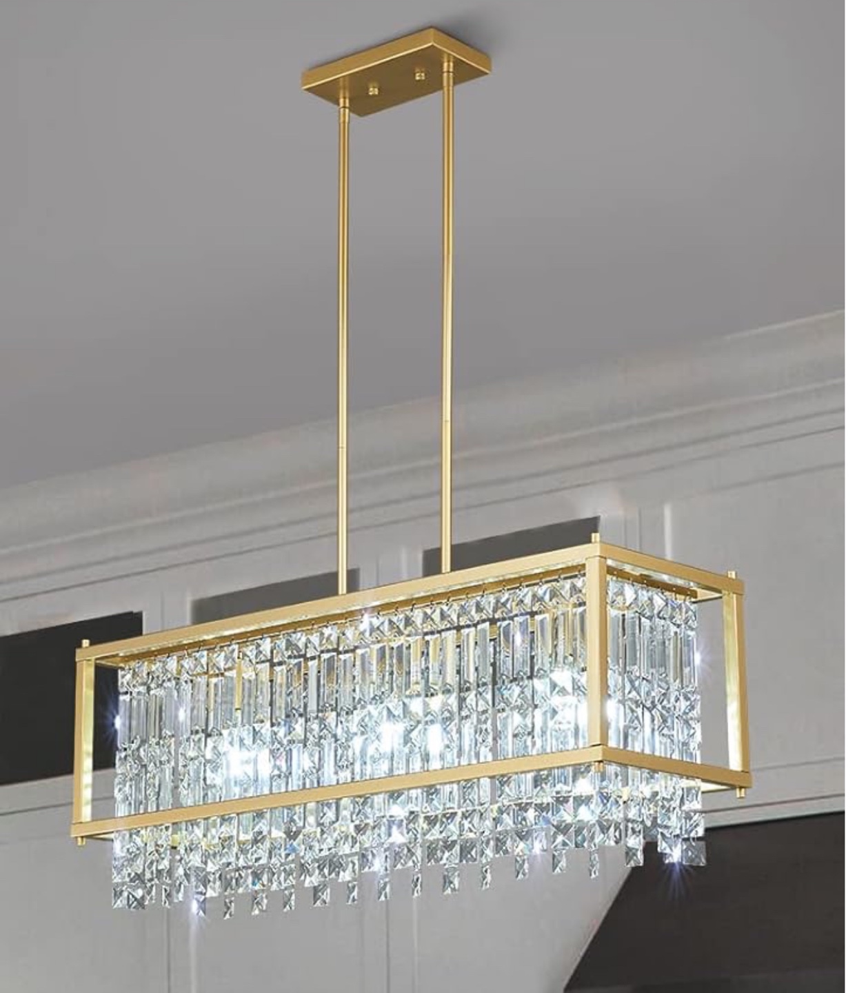Gold Crystal Linear Chandelier