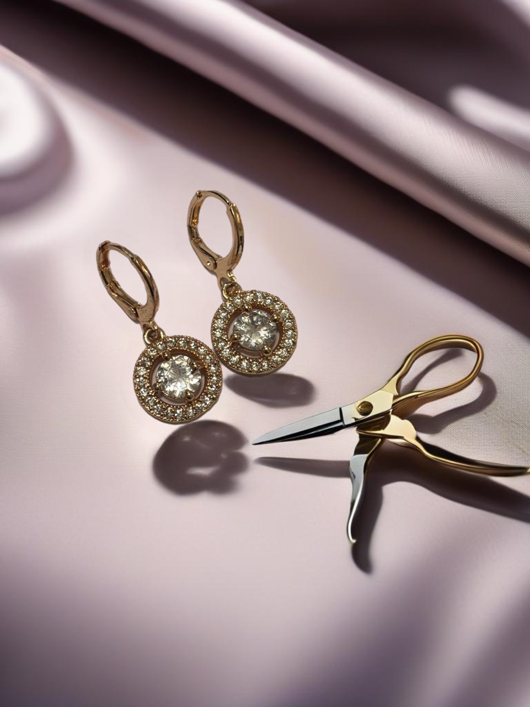 Gold Crystal Drop Earrings - photo 2